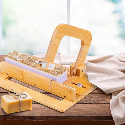 Soap Cutter, Bamboo Adjustable 0-2 Inch Wire Slicer