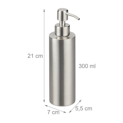 Soap pump in stainless steel 300 ml