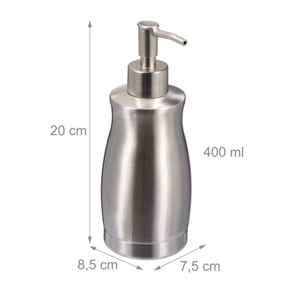 Soap pump in stainless steel 400 ml