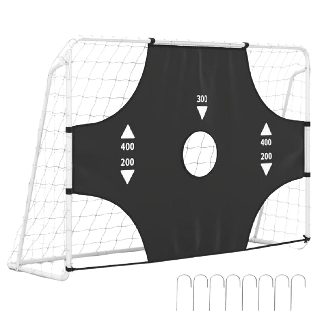 Voetbaldoel met doelwand met 5 gaten, 215×152 cm