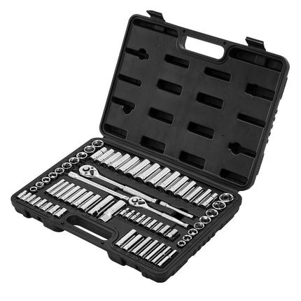 Socket Set, 69-Piece 1/4 & 3/8 Drive SAE/Metric