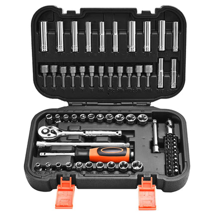 Socket Set, 70-Piece 1/4-Inch Drive SAE Metric Kit
