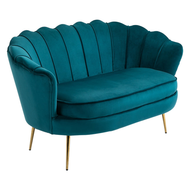 Sofa 2-osobowa kanapa z podłokietnikami Grubo wyściełana sofa tapicerowana Nowoczesna podwójna sofa o aksamitnym wyglądzie do salonu Sypialnia 130 x 77 x 77 cm Ciemnozielony Aosom
