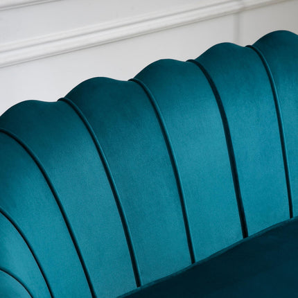 Modern 2-seater sofa, velvet look, 130 cm, dark green