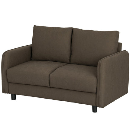 2-seater modern brown sofa with storage and velvet look