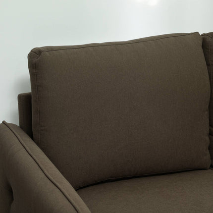 2-seater modern brown sofa with storage and velvet look