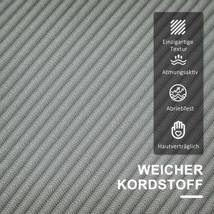 Small 2-seater sofa with storage, corduroy look, light grey