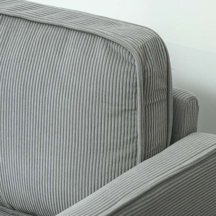 Small 2-seater sofa with storage, corduroy look, light grey