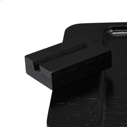 Sofa Armrest Tray – Black Bamboo with Device Holder