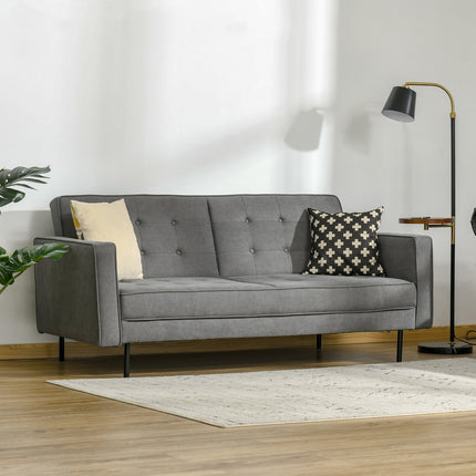 Convertible 3-seat sofa bed, adjustable, vintage grey
