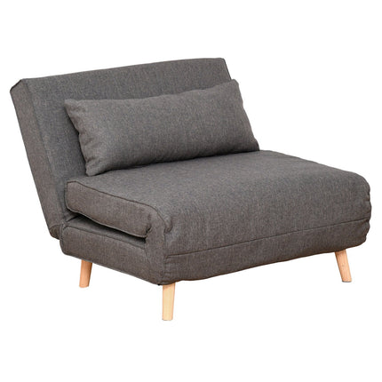 Gray folding sofa bed, single size, adjustable backrest