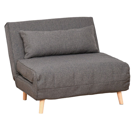 Gray folding sofa bed, single size, adjustable backrest
