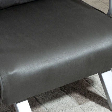 Gray faux leather sofa bed - 3-in-1 guest bed, chaise longue