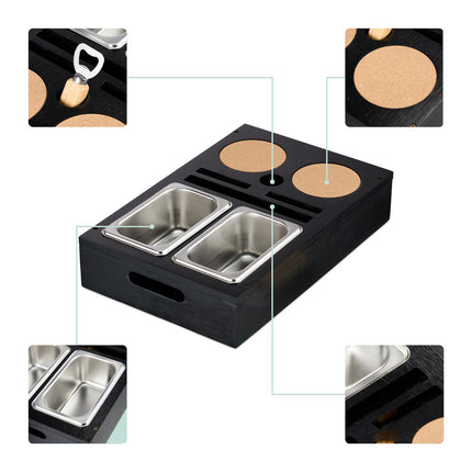 Sofa Snack Tray with Coasters and Drink Holders