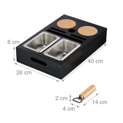 Sofa Snack Tray with Coasters and Drink Holders