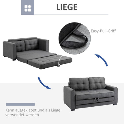 Gray linen Touch folding sofa bed with sleep function