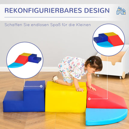 Building blocks in foam, soft, giant, multicolored, 12-36 months