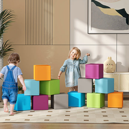 Building blocks in soft foam, artificial leather - 12 pieces