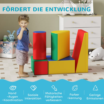 Building blocks in foam for children, soft and safe, artificial leather