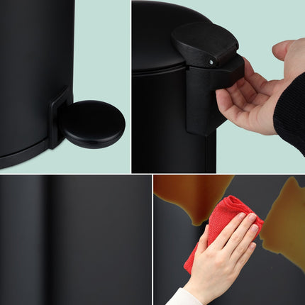 Soft-Close 3L Bathroom Bin – Foot Pedal, Removable Liner