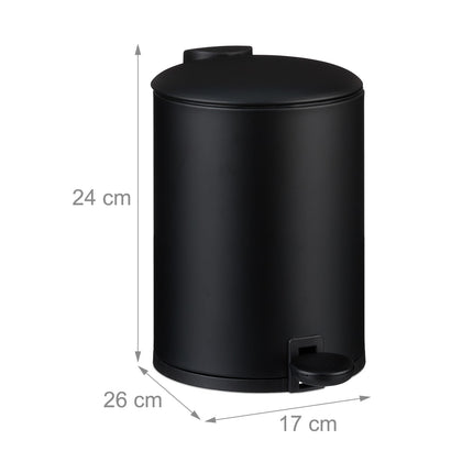 Soft-Close 3L Bathroom Bin with Foot Pedal