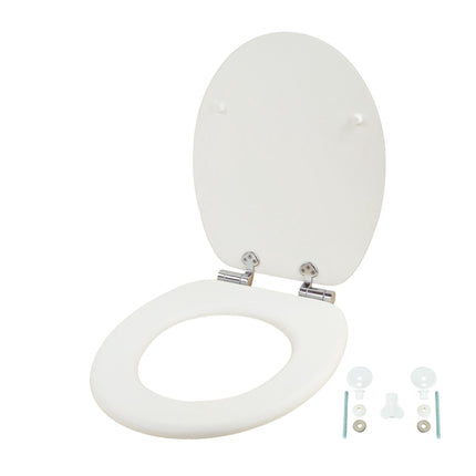Soft-Close MDF Toilet Seat, Adjustable Hinges