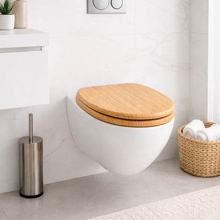 Soft-Close MDF Toilet Seat, Adjustable Hinges