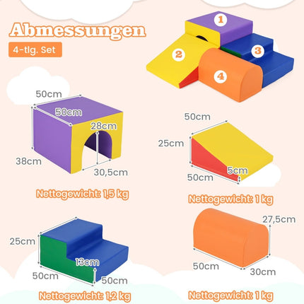 Soft Foam Climbing Blocks Set – 4 Pieces for Kids