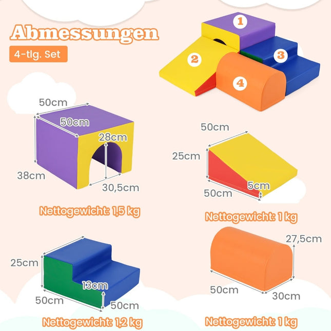 Soft Foam Climbing Blocks Set – 4 Pieces for Kids