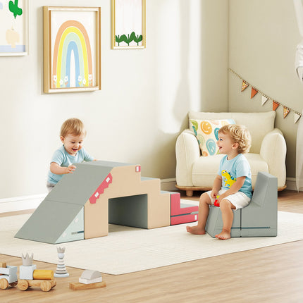 Soft Play Blocks Set for Toddlers, Foam & Faux Leather