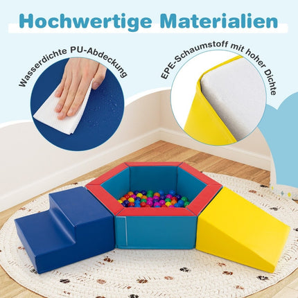 Soft Play Set with Ball Pit & 100 Balls – Foam Blocks