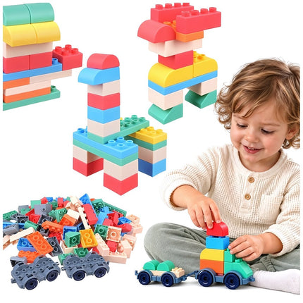 Soft Rubber Sensory Building Blocks for Children, 120 Pieces, TPE, Multicolour