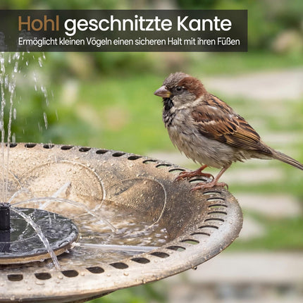 Solar Bird Bath With Fountain, 50 x 50 x 72 cm, Bronze