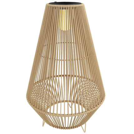 Solar Garden Lamp, Rattan, Auto On/Off, 3500K Warm Light