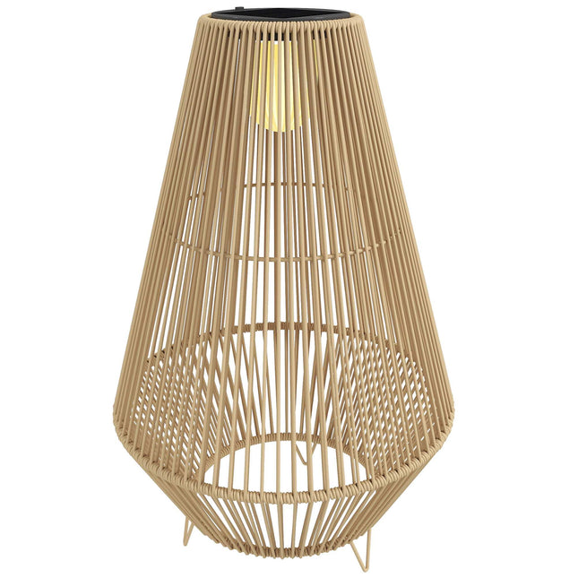 Solar tuinlamp, rotan, automatisch aan/uit, 3500K warm licht
