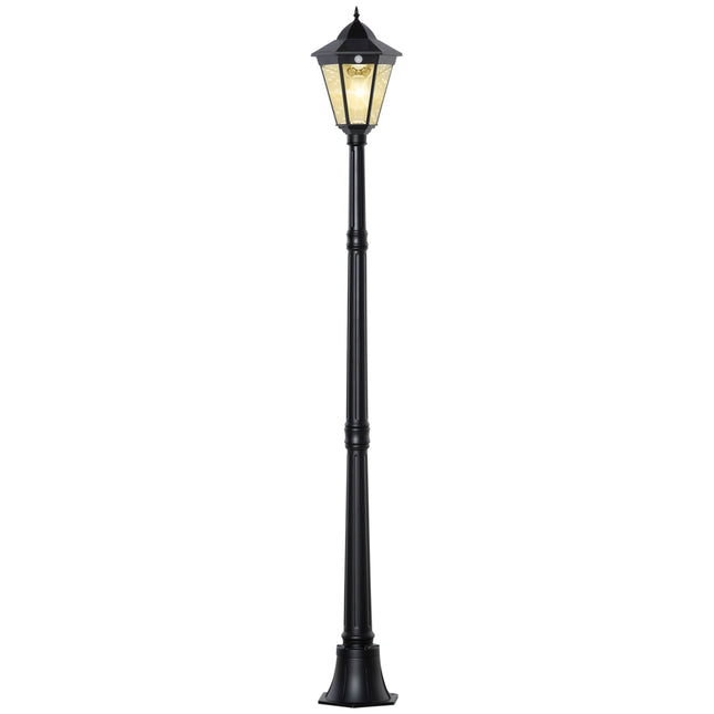 Solar Garden Path Light, 19 LED, 130 Lumen, Black
