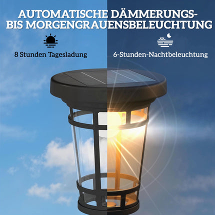 Solar Garden Lantern with Planter, 195cm, Dual Brightness