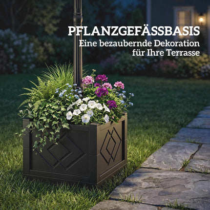 Solar Garden Lantern with Planter, 195cm, Dual Brightness