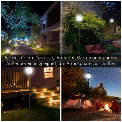 LED Solar Garden Lantern - 30/60 Lumen, Plastic, Black