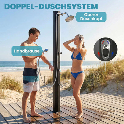 Solar Garden Shower 35L with Frost Protection and Rain Head