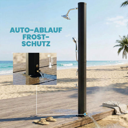 Solar Garden Shower 35L with Frost Protection and Rain Head