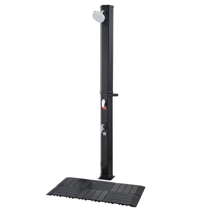 Solar Heated Outdoor Shower 35L, Foot Faucet, Floor Kit