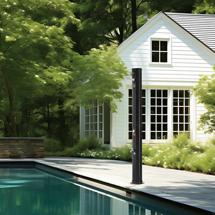 Solar Heated Outdoor Shower, 35L, Shower Head, Foot Tap