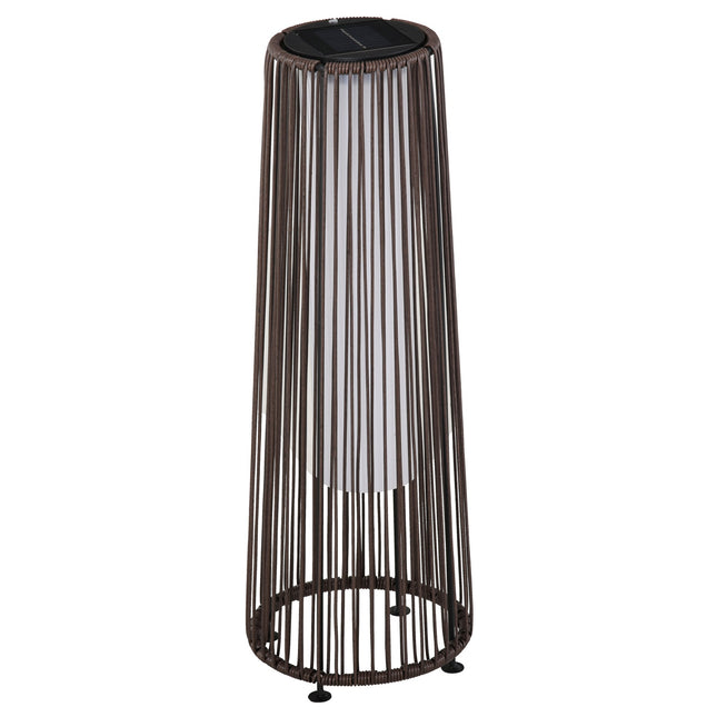 Zonnelamp, Tuinlamp, Rotan Zonnelamp, Automatische Led, Bruin, 21,5 X 21,5 X 61 Cm