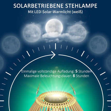 Solar lamp, rattan drum design, waterproof, light sensor