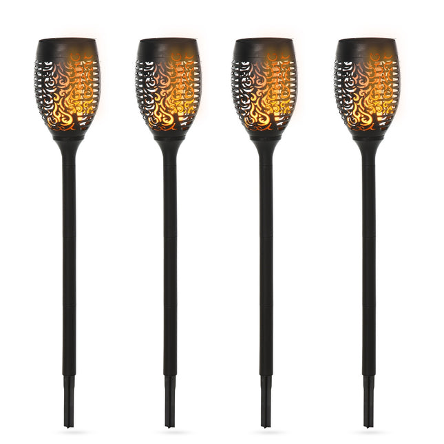 Set of 4 solar garden lights - 6-8H light, IP44, black
