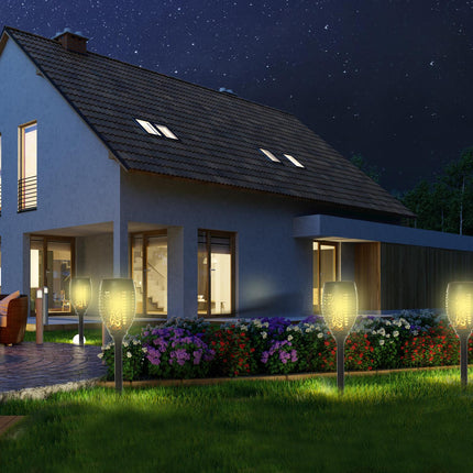 Set of 4 solar garden lights - 6-8H light, IP44, black