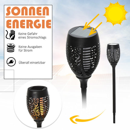 Set of 4 solar garden lights - 6-8H light, IP44, black