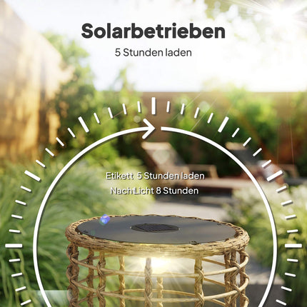 Solar-Powered Rattan Lamp Set, Warm Light, Outdoor Use