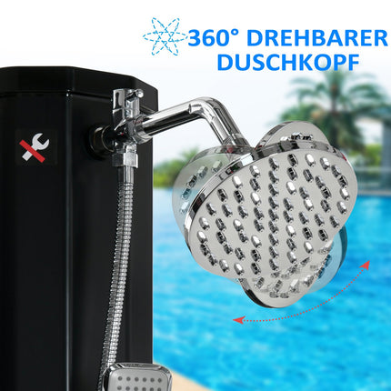 Solar Shower 35L Camping Hot Water System - Black